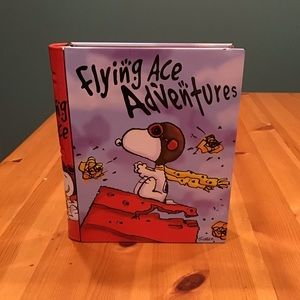 VINTAGE SNOOPY FLYING ACE ADVENTURES COLLECTIBLE BOOK TIN PEANUTS 1990’s